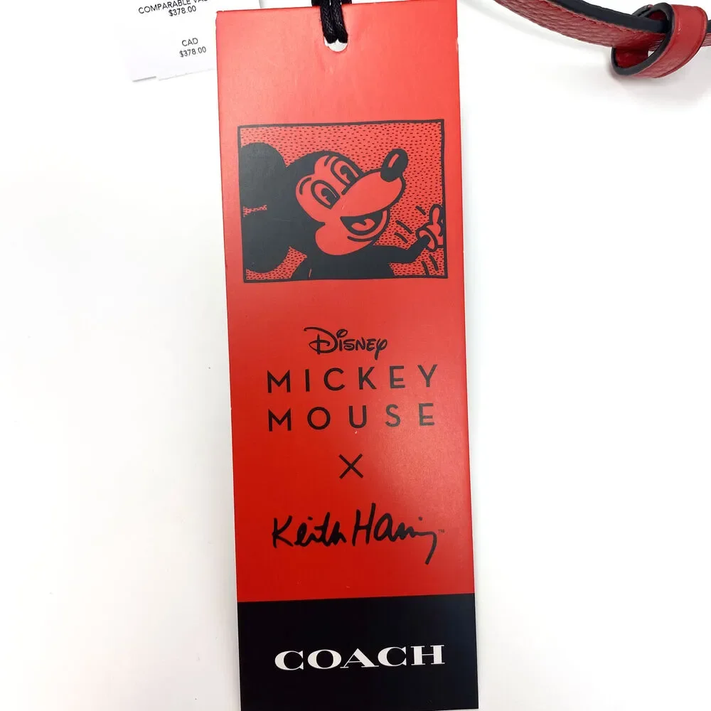 Coach Disney Mickey Mouse X Keith Haring Serena Satchel Chalk Leather C7234